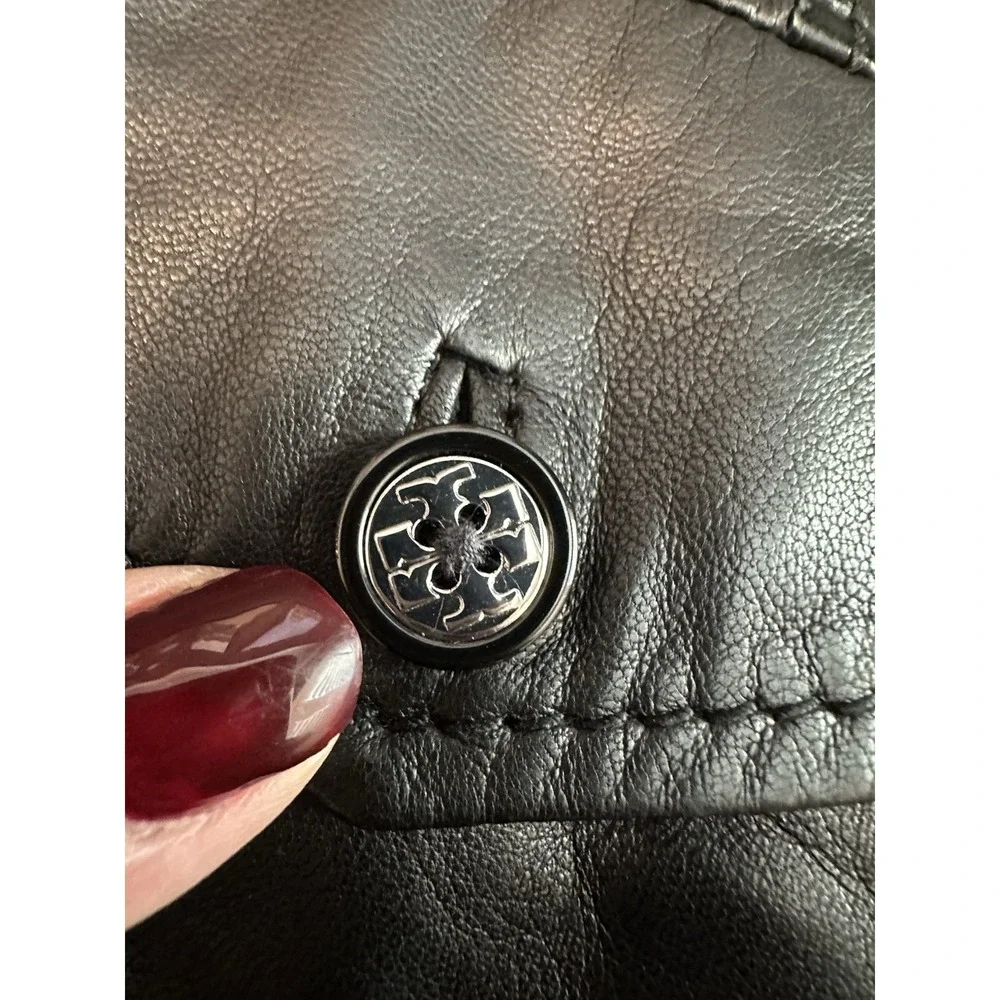Tory Burch Black Leather Moto / Biker Jacket - Soft Leather‎ *Size 10 /Medium